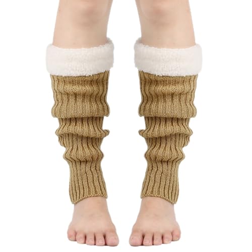 Image of Winter Leg Warmers for Women and Girls Warm Knitted Socks Knitted Wool Crochet Long Boot Socks New Year's Day Socks Christmas Socks