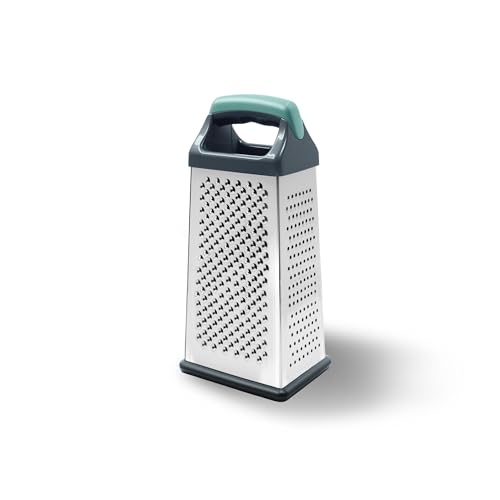 Box Grater, Stainless Steel Cheese Graters for Kitchen, 4 Sided Food Grater with Handle, Cheese Slicer for Food Vegetables Potatoes Carrot
