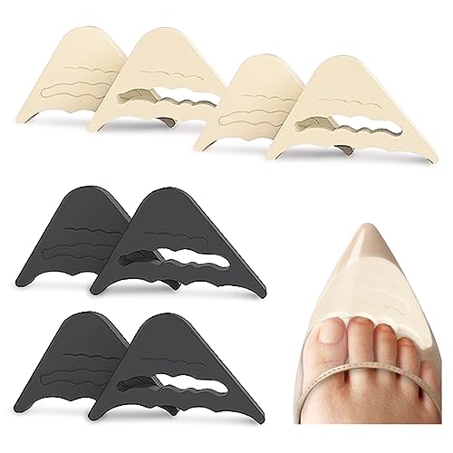 Image of 4 Pairs Toe Filler Inserts for Shoes Too Big, Adjustable Toe Plug Reusable Shoes Filler,Shoes Inserts for Women Men Pumps Flats Sneakers(2 Black+2 Beige)