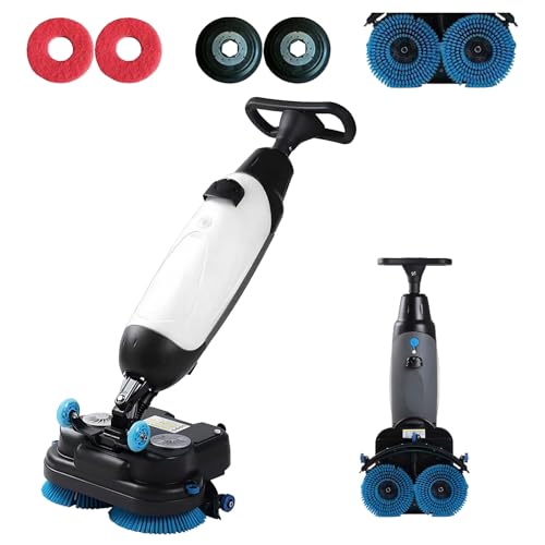 LADECNERHT Pulidora De Pisos Comercial, Máquina para Limpieza De Alfombras De 43 Cm, Pulidora Y Fregadora De Pisos, 240 RPM, Cobertura 13000 Pies Cuadrados/H, Limpieza Industrial De Pisos White