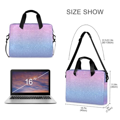 Bolsa de transporte para portátil con correa acolchada y bolsillo con cremallera brillante 5