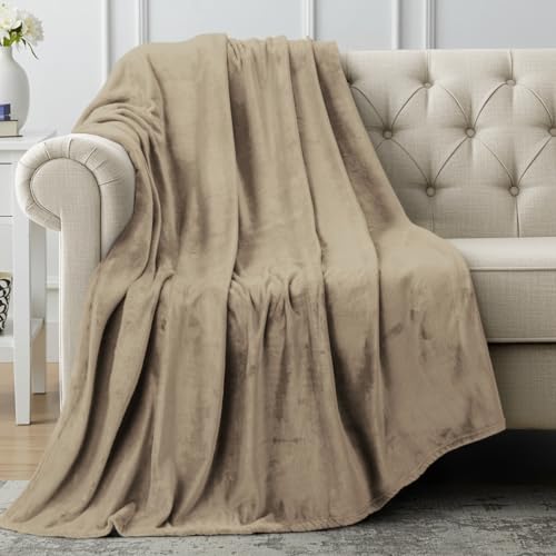 Image of Utopia Bedding Fleece Blanket Throw Size Camel 300GSM Luxury Anti-Static Fuzzy Soft Microfiber Blanket for Couch, Sofa and Bed (50x60 Inch)