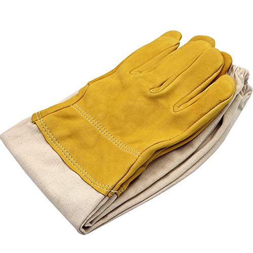 Foxorex Imker-Handschuhe Ziegenleder Schutzhandschuhe Ziegenleder Imker Handschuh Imker Ausrüstung – Bild 3