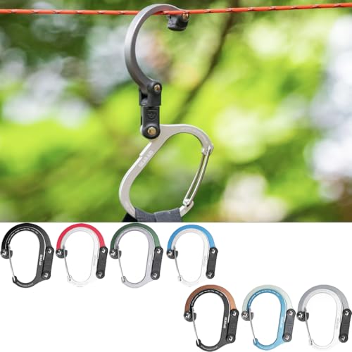 GEAR AID HEROCLIP Carabiner Clip and Hook (Medium) for Camping, Backpack, Suitcases and Garage Organization