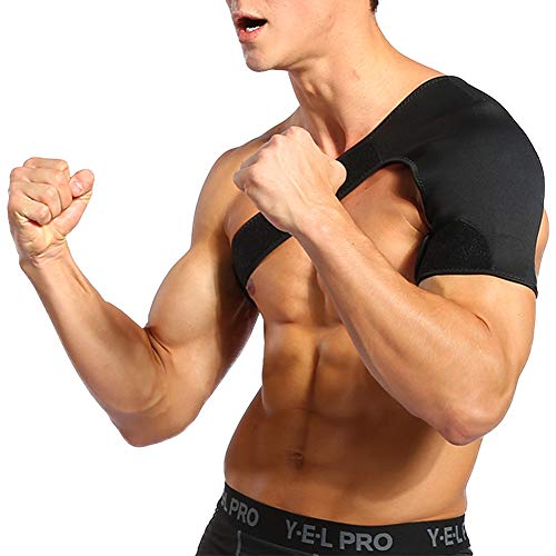 Dechoga Hombrera Ajustable 28-40 Pulgada, Apoyo de Hombro de Neopreno Transpirable, Hombreras Deportivas, Protección Hombro para Prevención y Recuperación de Lesiones Deportivas, Hombre/Mujer