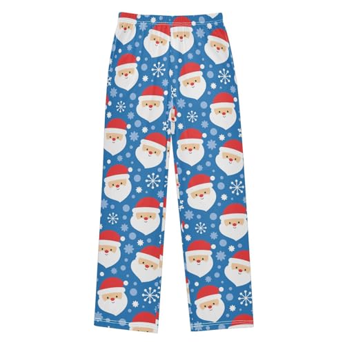 Boys' Pants Christmas Cute Santa Snowflake Long Bottoms Jogger Pants Elastic Waist Trousers with Pockets S-XL
