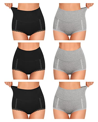 Image of MISSWHO Cotton High Waisted Soft Womens Underwear Breathable Panties, Multipack