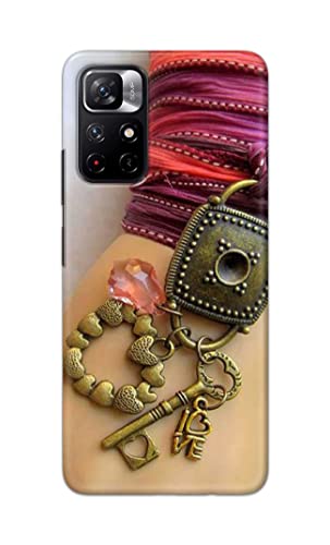 Image of Girl Hand with Keychain Hard Back Case Cover for Redmi Note 11T 5G / Poco M4 Pro 5G Back Cover -(J5) VNS2228