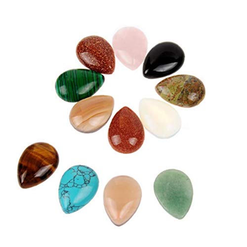 lulongyansf Natural Stone Water Drop Shape Agate Stone Multi Function DIY Ring Accessory Creative Handmade Mix color DIY Jewelry Supplies 10pcs 18cm