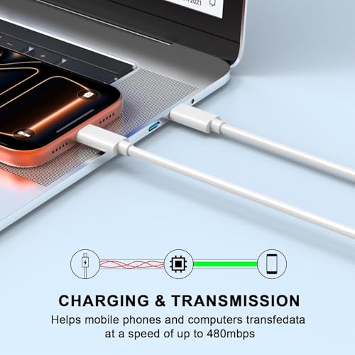 Image of iPhone 17 /Air Charger Fast Charging,[MFi Certified] 40W USB C Power Adapter Wall Charging Block Plug&USB C to C Cable Cord for iPhone 17e /17 Pro Max /16 /16 Plus /16 Pro Max /15 /iPad /AirPods