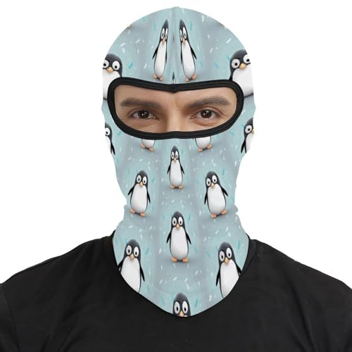 Pasamontañas térmico estampado pingüino para hombres y mujeres, máscara facial para clima frío, equipo para motocicleta y esquí miniatura 2