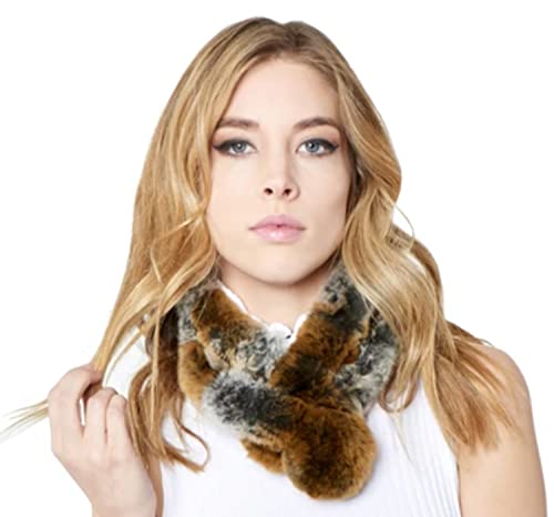 Cashmere Pashmina Knitted Rex Rabbit Ladder Scarf with Pom Poms Cashmere,Fur,Scarf,Scarves,Pashmina,Silk,Wool,fur scarf,faux (Natural Rex Rabbit)3