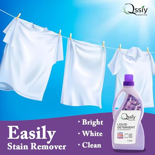 Image of Qssiy Liquid Laundry Detergent Can, Lavender, Concentrated Stain Remover for Hand & Machine Wash