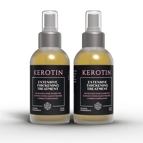 Kerotin Hair Thickening Spray with Keratin for Fine & Thin Hair Growth in Women (2 pack) Heat Protectant Body & Shine Diameter Booster Natural Sulfate & Cruelty Free Made in USA