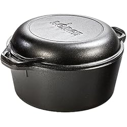 Cacerolas Lodge LODGE Cacerola Doble Redonda c/Asas 25cm INLODGE.L8DD3, 5 quarts, Inoxidable, Cast Iron