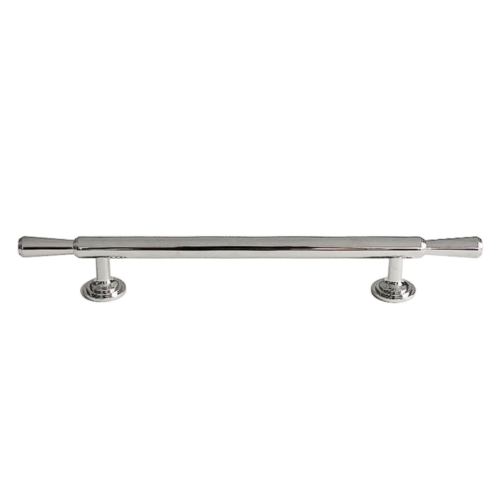 CHENHOJU Silver Brass Cabinet Pulls Chrome-Plated Finish, Multiple Lengths and Hole Spacing Options for Drawers and Wardrobes Cabinet Pulls(216mm)
