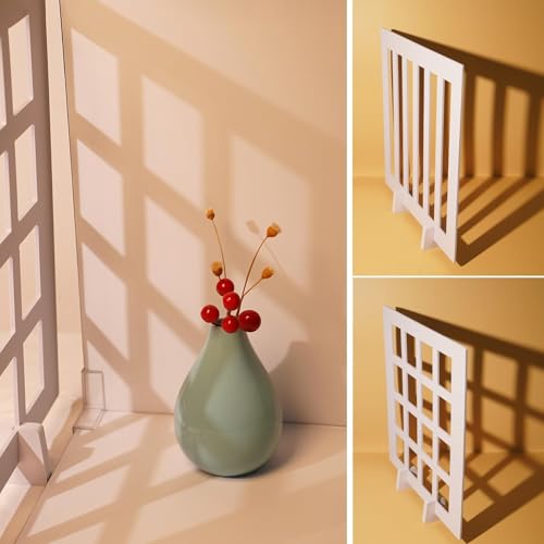 Product Photography Photo Props: Food Jewelry Make-up and Small Product Flat Lay Photoshoot Backdrops - 2pcs Light and Shadow Boards for Table Top Product Phogography(12x11.5inch)