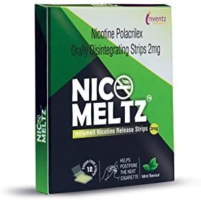 Nicomeltz Instamelt Nicotine Release Strips, Mint Flavored, Sugar Free, Quit Smoking For Good - 2mg (12 Strips)
