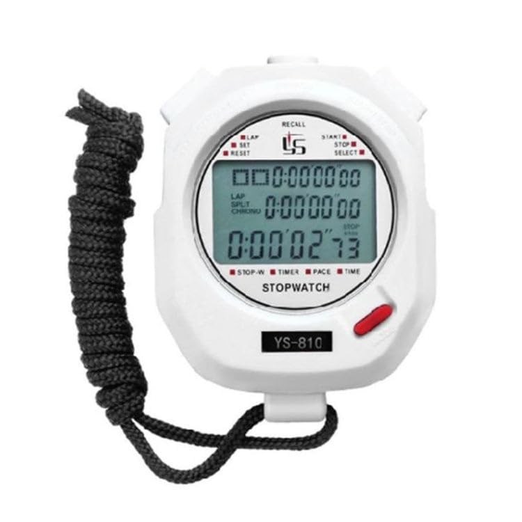 Electronic Stopwatch Timer Track and Field Training Running Watch | YS-810 10 Memories (White)-picture-10