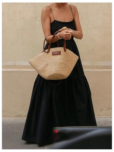 SOLY HUX Women's Summer Maxi Dress Criss Cross Backless Spaghetti Strap Ruffle Flowy Long Cami Dresses Sundress4