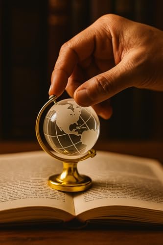Image of Luxury Crystal Mini 3 Inch Globee with Golden Stand- 6 inch Elegant World Globe for Desk or Office Decor, Modern Decorative Glass Globe with Etched Continents