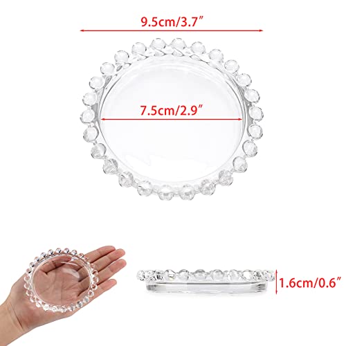 Ownmy 5Pcs Clear Glass Candle Plates Glass Pillar Candle Holder Plates, Transparent Glass Candle Coaster Holder Small Round Candle Trays For Pillar Candle Modern Candle Centerpiece For Table Wedding #TOP2