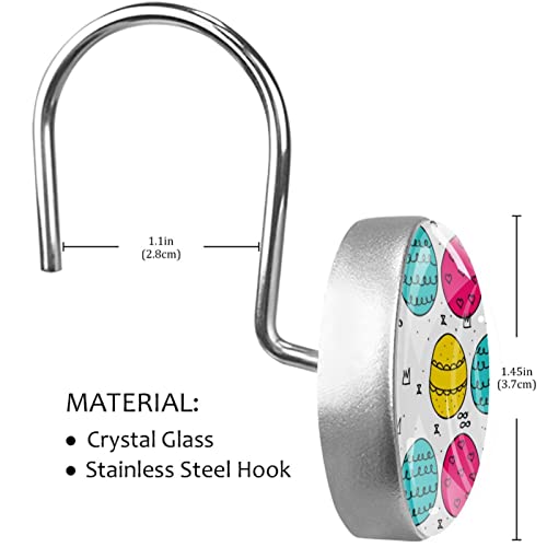 Crochets pour rideau de douche œuf de Pâques en acier inoxydable déco de salle de bain printanière - 4