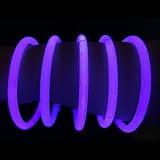 Glow With Us Brand Glow Sticks Bracelets Bulk Wholesale, 100 8” Purple Glow Bracelets, Bright Color, Glow 8-12 Hrs, 100 Connectors Included, Glow Party Favor Supplies, Sturdy Packaging, Great Fun.