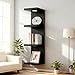 NAT MEYA 4 Tier Wall Shelf Unit Black Floating Shelves with LED Lights,Lack Wall Shelf,Versatile Floating Shelves for Home Decor Organizer Books Decor
