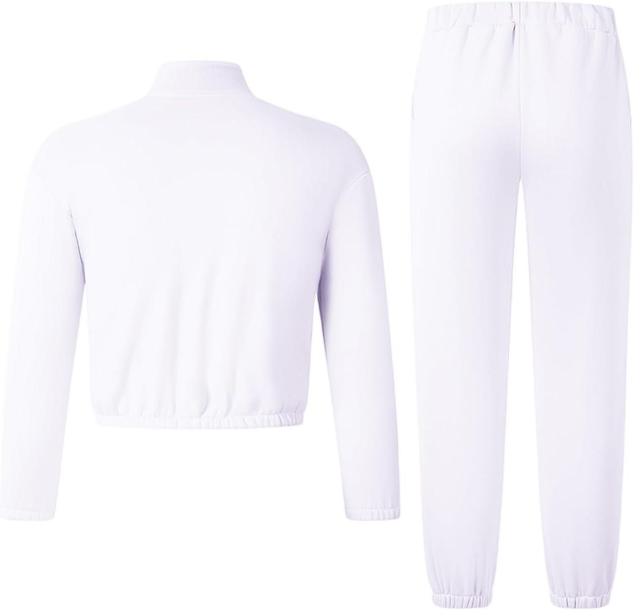 Children Tracksuit Solid Color Sweatpants Crew Neck Sweatshirts Girls Comfy 2 Piece Set Long Sleeve Sweatsuit