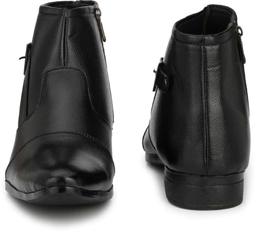 Image of Mens Black Synthetic Zip Slip on Perfect Style Formal Boot (8)
