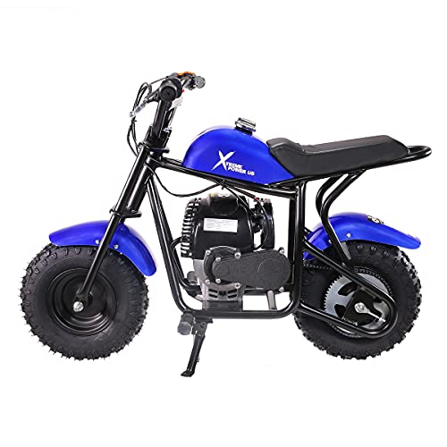 XtremepowerUS Mini Dirt Bike, 40CC 4-Stroke Kid Gas Powered Off-Road Motorcycle Gas Pocket Pit Trail Mini Bike Weight Support 165 LBS, Racing Blue