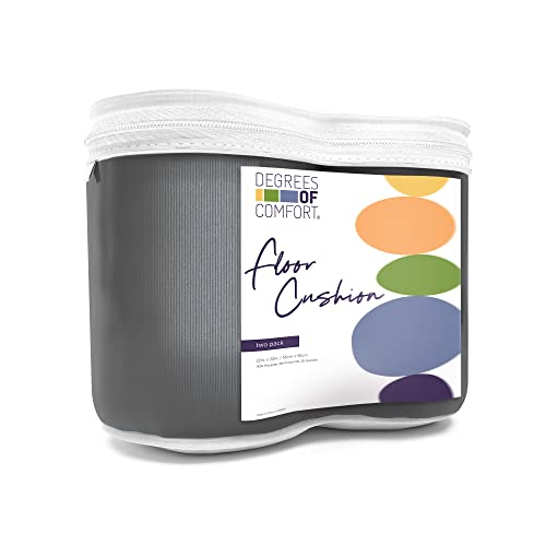 Meditation Floor Pillow Set Of 2, Square Large Pillows Seating For Adults, Tufted Corduroy Floor Cushion For Tatami Living Room, Grey, 22X22 Inch #TOP6