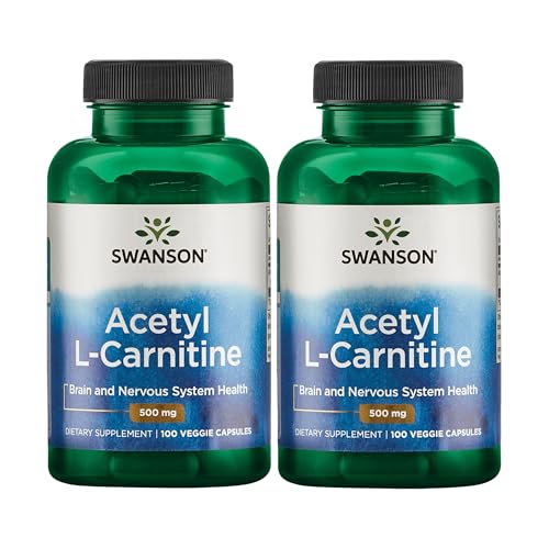 Swanson Acetyl-L-Carnitine - Amino Acid Supplement Promoting Cognitive Health & Muscle Support - Natural Formula May Promote Nervous System Health - (100 Veggie Capsules) (2 Pack)