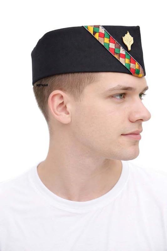 Cotton Uttarakhand Pahadi Topi with Brahmakamal Design | Traditio...
