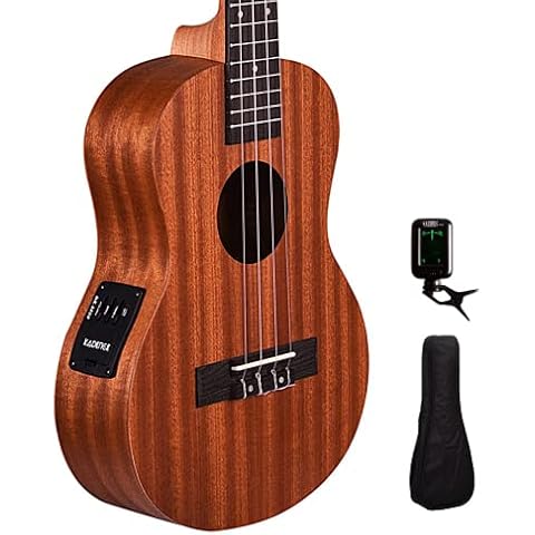 Kadence Concert Ukulele - Mahogany Wooden Ukulele for Beginners (Electro Combo) - Ukulele for Adults, Kids, Players or Professionals - Concert Ukulele with Tuner and Bag Cover
