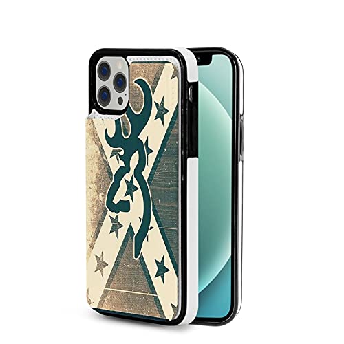 Phone Case Browning Deer Head Logo Flag iPhone 12/12 Pro/12 Pro Max /12 Mini(2020),TPU +Pu Full Body Shockproof Drop Protection Leather Case