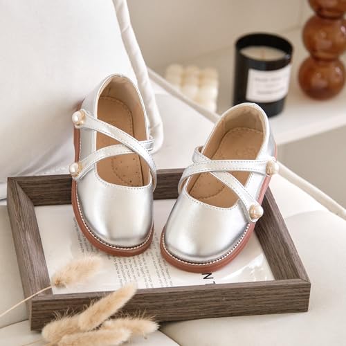 Image of Flaryzone Toddler Little Girl Mary Jane School Uniform Oxfords Flat Dress Shoes