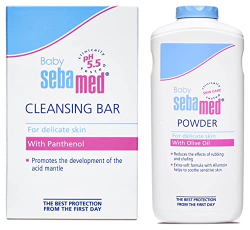 Image of Sebamed Baby Cleansing Bar (150g) & Baby Powder, 200g Combo