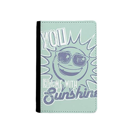 Étui portefeuille de voyage haut de gamme en verre pour passeport bleu soleil