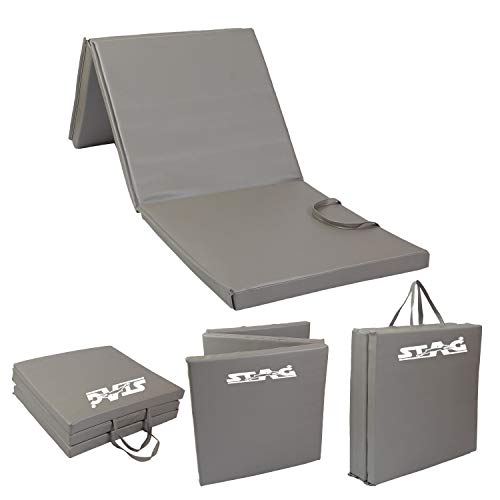 Image of STAG Multi-Purpose Foldable Fitness MAT 180 CM X 60 CM X 30 MM | Use as Tumbling mat, Gymnastics mat, Crash pad | Thick Foam | for Both Men and Women
