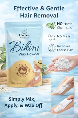 Image of Bikini Wax Powder for Women | Painless Herbal Hair Removal Powder for Women Bikini Area, Legs, Hands & Underarms with No Harmful Chemicals, No Irritation, No Skin Rashes(100GM)
