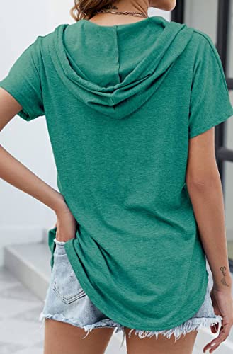 Image of Womens Long Sleeve V Neck Hoodie Sweatshirts Lightweight Pullover Tops