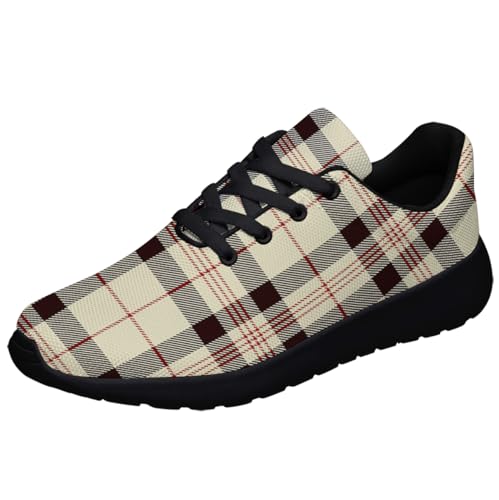 Sonzj-II Buffalo Plaid Shoes Women Men Fashion Ultra Lightweight Running Sneakers