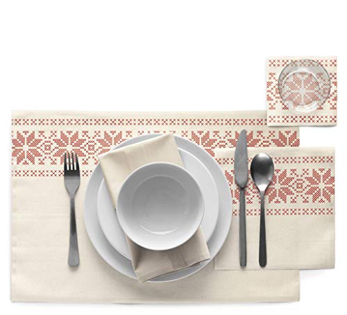Cotton Printed Dinner Napkin - 12.6 x 12.6 In. - 6 Units per Roll - Christmas Jumper
