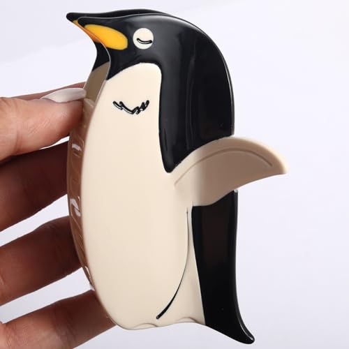 Cute Flying Penguin Hair Clip for Women Personalised Hair Claw Non-Slip Hair Catch Barrette Acetate Hair Clips for Girls