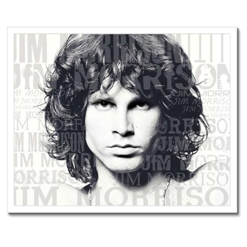 Poster Jim Morrison encadré noir 50x40 cm - Décoration murale de qualité premium