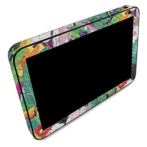 Image of MightySkins Carbon Fiber Skin Compatible with Amazon Echo Show 8 (Gen 2) - Tropical Paradise | Protective, Durable Textured Carbon Fiber Finish | Easy to Apply