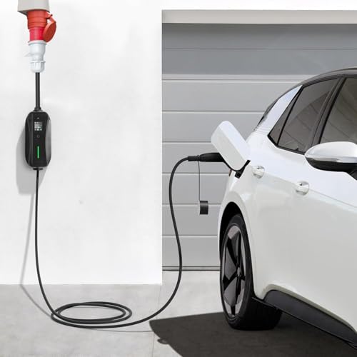 HASA zone 5-poliger CEE-Adapter für Tesla Gen 2 Mobile Charger, kompatibel mit Tesla S/3/X/Y-Modellen, EV-Ladegerät-Verlängerungskabel für eine Steckdose 240 V bis 32 A (rot)