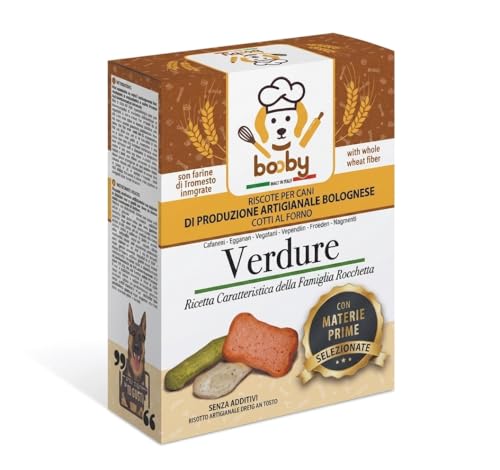 Booby Biscotti artigianali per cani con verdure, snack naturale al forno, con pomodoro, spinaci e barbabietole (400 g)